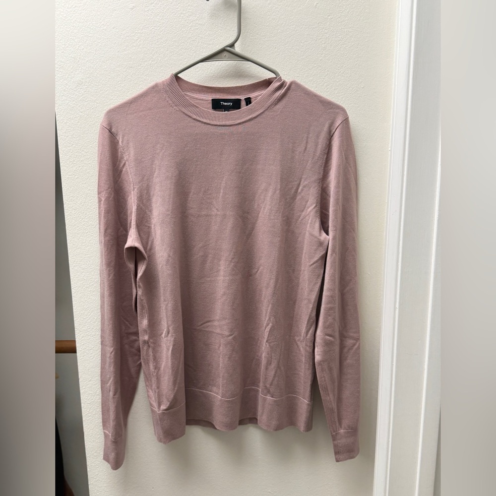 Theory Pink Long Sleeve Wool Sweater